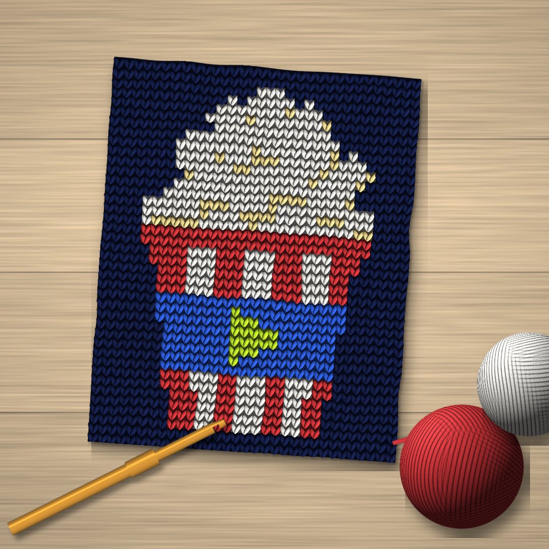 Movie Night Popcorn Crochet Pattern