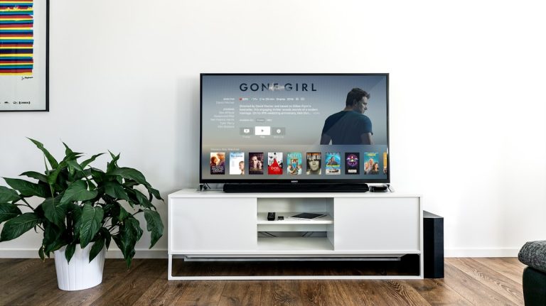Smart TV in living room for IPTV streaming