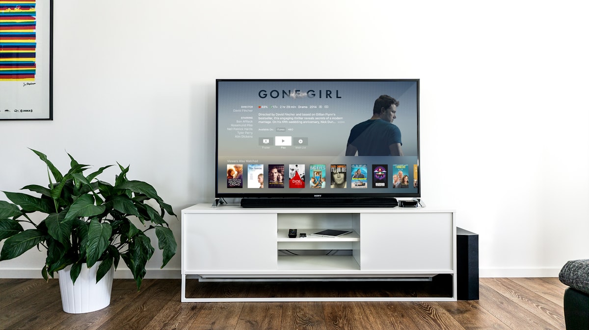 Smart TV in living room for IPTV streaming